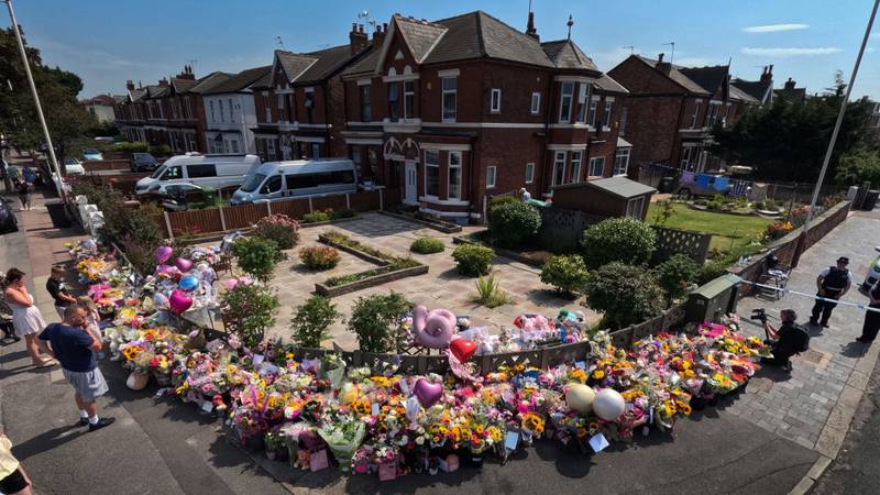 Floral tributes continue to be laid near the scene of the Southport knife attack