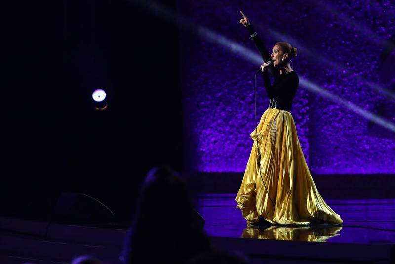 LOS ANGELES, CA - JANUARY 13:  Celine Dion performs onstage at All-Star Lineup Pays Tribute At "Aretha! A GRAMMYÂ Celebration For The Queen Of Soul at The Shrine Auditorium on January 13, 2019 in Los Angeles, California.  (Photo by Rich Fury/Getty Images for NARAS)
