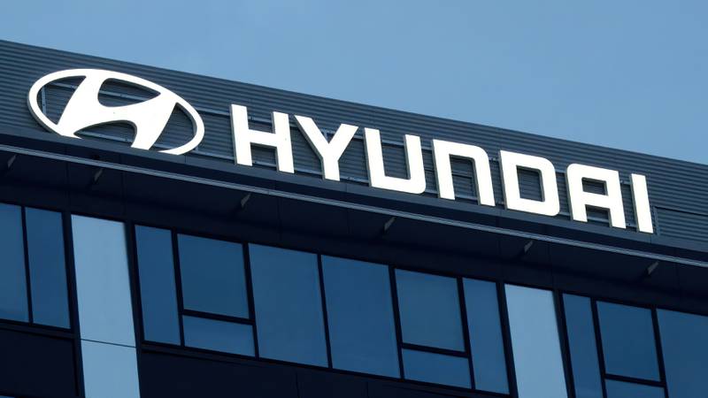 Hyundai logo on a building