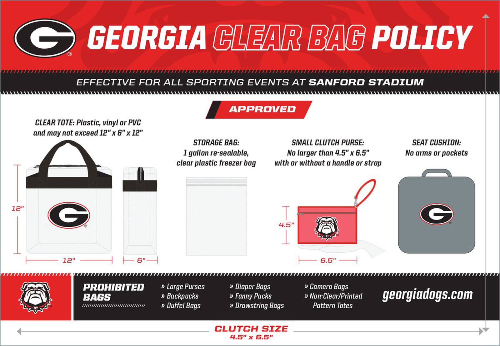 UGA to adopt SEC “clear bag” guidelines at Sanford Stadium, other